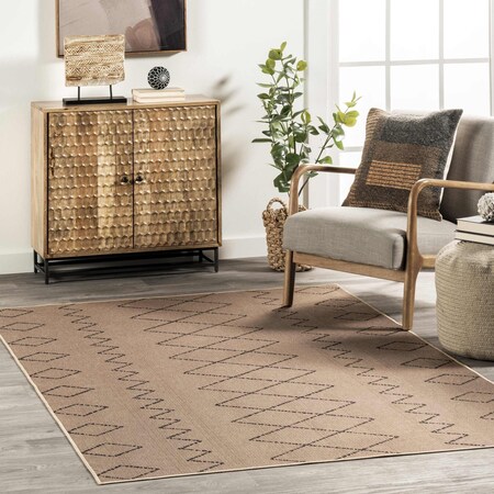 Nuloom Geometric Easy-Jute Machine Washable Area Rug 4ft x 6ft BIWL05A-406